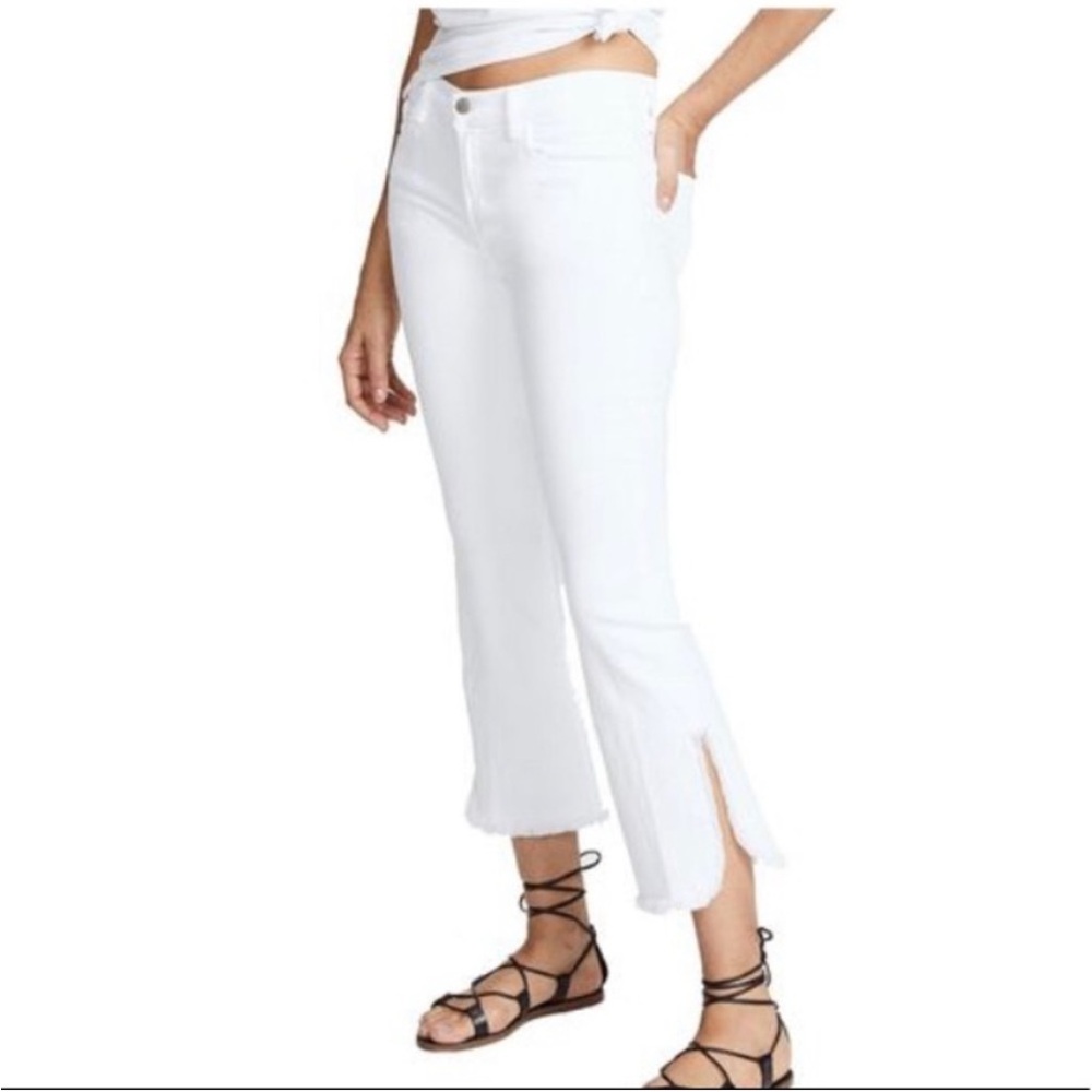 J Brand Selena Raw Hem White pants